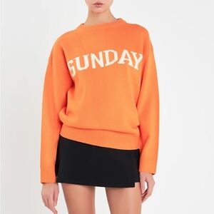 English factory Sunday orange sweater